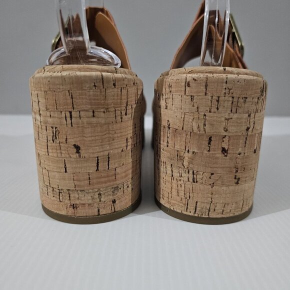 NEW Kork Ease Taige Sandal Chunky Platform Heel Orange Leather Cork Size 11 - Picture 8 of 12